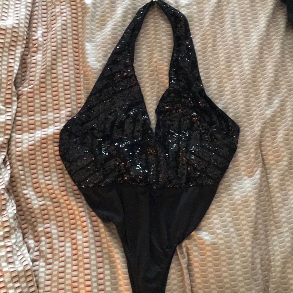 Black Glitter Bodysuit